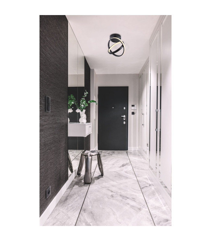 Kamilla Integrated LED Semi Flush Ceiling Light Matt Black 2x LED 3000K-5