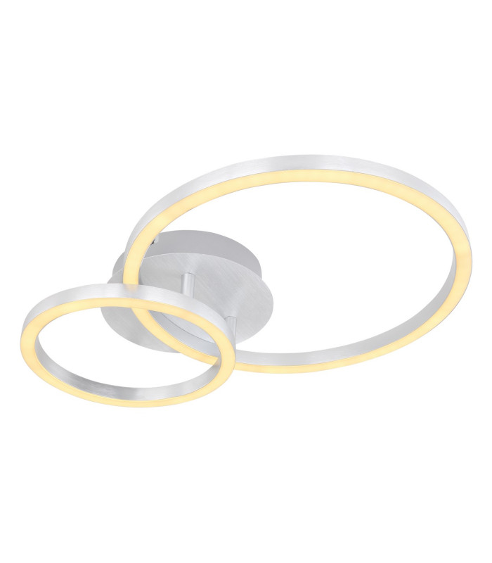 Reggy Integrated LED Semi Flush Ceiling Light Aluminium Brushed 2x LED 3000K-1