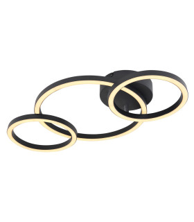 Reggy Triple Ring Integrated LED Semi Flush Ceiling Light Black 3x LED 3000K-1