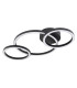 Reggy Triple Ring Integrated LED Semi Flush Ceiling Light Black 3x LED 3000K-2