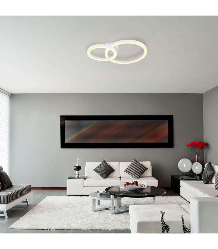 Adda Integrated LED Semi Flush Ceiling Light White Matt 2x LED 3000K-7