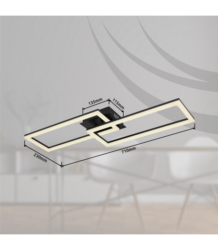 Tatjana Integrated LED Semi Flush Ceiling Light Matt Black 2x LED Dimmable 2700-6000K Remote Control Timer-15