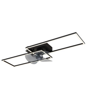 Tatjana Ceiling Fan Matt Black 2x LED Dimmable 3000-6500K Remote Control Timer-1