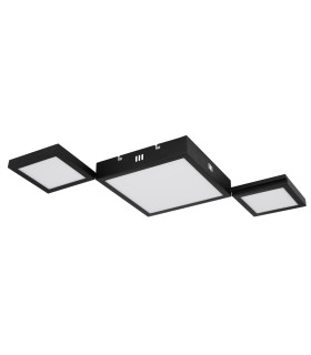 Burkhard Integrated LED Semi Flush Ceiling Light Matt Black 3x LED 3000K-2