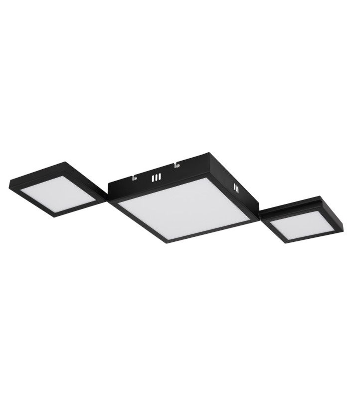 Burkhard Integrated LED Semi Flush Ceiling Light Matt Black 3x LED 3000K-2
