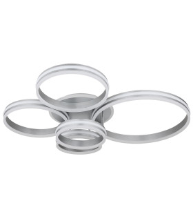 Rubio Integrated LED Semi Flush Ceiling Light Grey 5x LED Dimmable 2700-6000K Remote Control-2