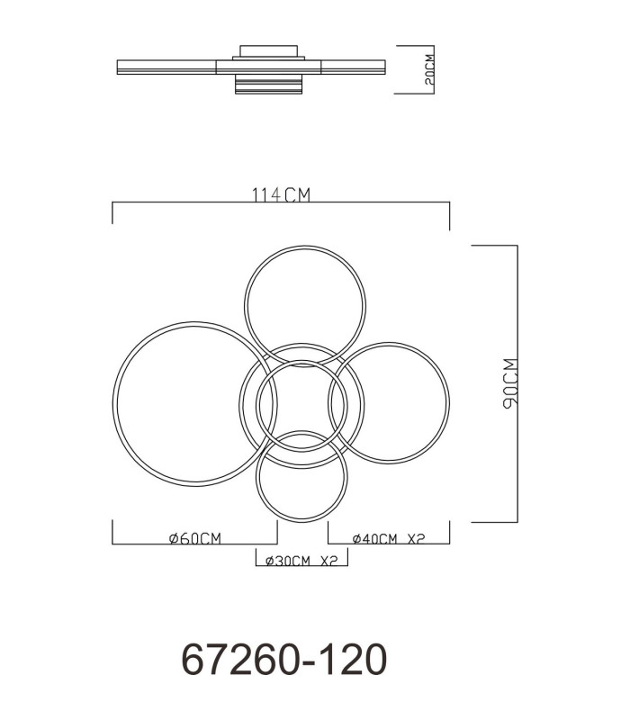Rubio Integrated LED Semi Flush Ceiling Light Grey 5x LED Dimmable 2700-6000K Remote Control-10