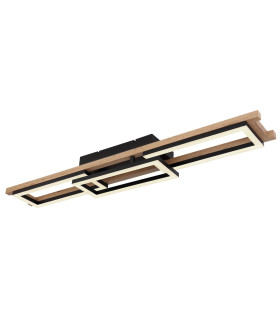 Illa Integrated LED Semi Flush Ceiling Light Matt Black 3x LED Dimmable 2700-6500K Remote Control-1