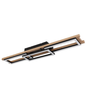 Illa Integrated LED Semi Flush Ceiling Light Matt Black 3x LED Dimmable 2700-6500K Remote Control-2
