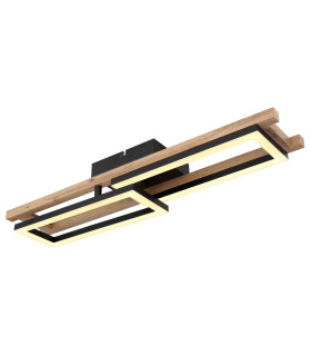 Illa Integrated LED Semi Flush Ceiling Light Matt Black 2x LED 3000K-1