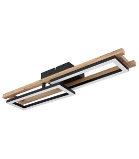 Illa Integrated LED Semi Flush Ceiling Light Matt Black 2x LED 3000K-2