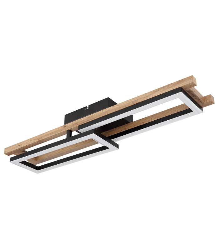 Illa Integrated LED Semi Flush Ceiling Light Matt Black 2x LED 3000K-2