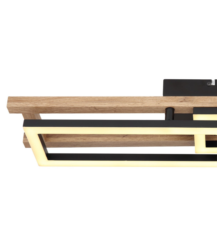 Illa Integrated LED Semi Flush Ceiling Light Matt Black 2x LED 3000K-5