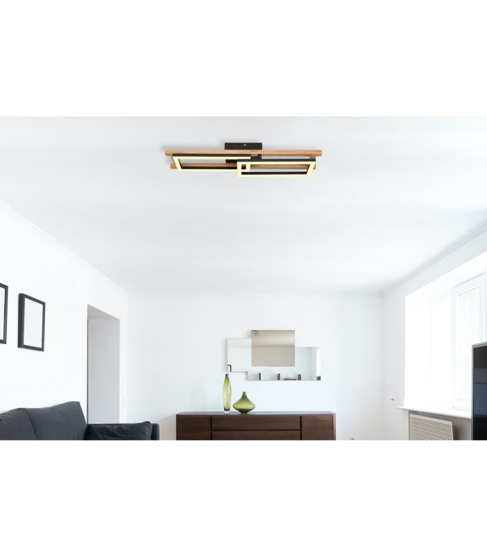 Illa Integrated LED Semi Flush Ceiling Light Matt Black 2x LED 3000K-10