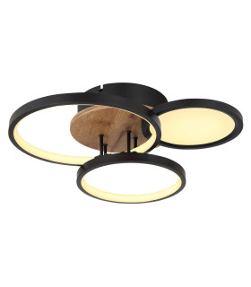 Sid 38cm Integrated LED Semi Flush Ceiling Light Matt Black LED 3000K-1