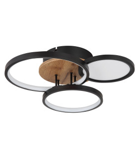 Sid 38cm Integrated LED Semi Flush Ceiling Light Matt Black LED 3000K-2