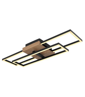 Kendra 60x15cm Integrated LED Semi Flush Ceiling Light Matt Black 2x LED 3000K-1