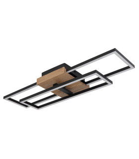 Kendra 60x15cm Integrated LED Semi Flush Ceiling Light Matt Black 2x LED 3000K-2