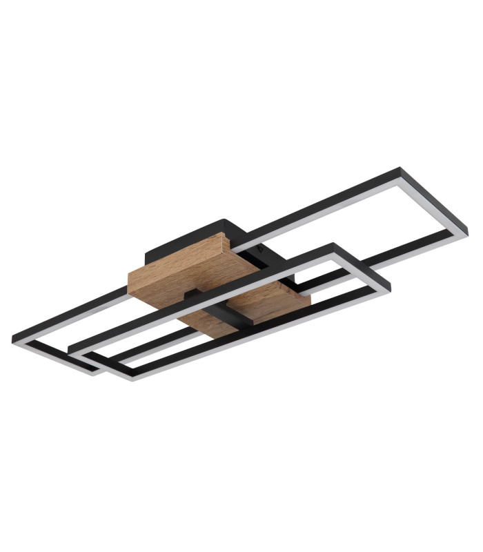 Kendra 60x15cm Integrated LED Semi Flush Ceiling Light Matt Black 2x LED 3000K-2