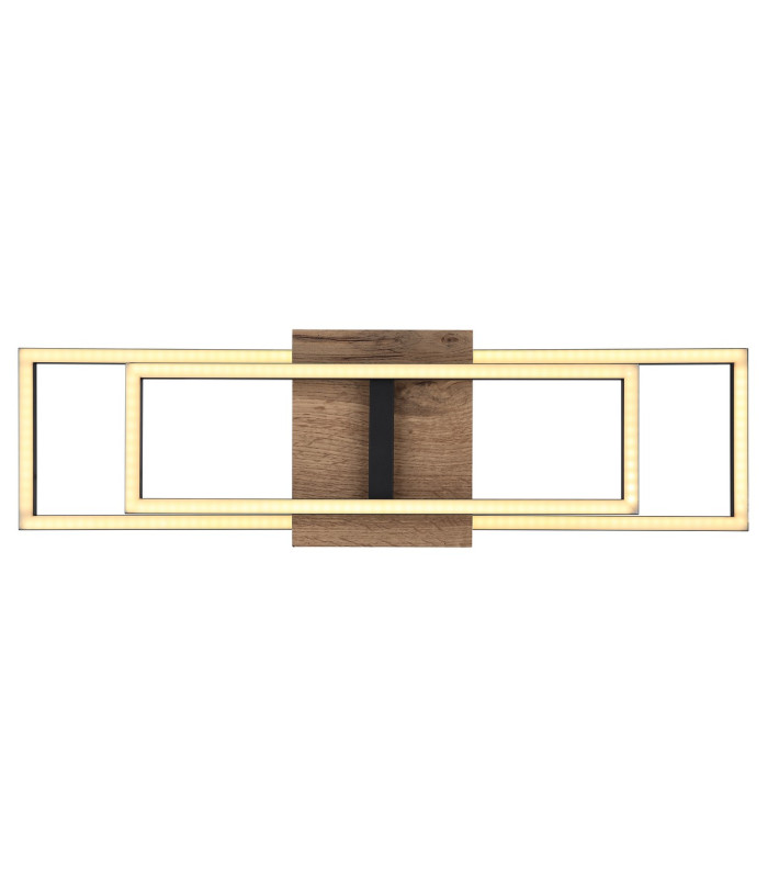 Kendra 60x15cm Integrated LED Semi Flush Ceiling Light Matt Black 2x LED 3000K-4