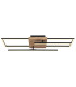 Kendra 80x20cm Integrated LED Semi Flush Ceiling Light Matt Black 2x LED 3000K-3