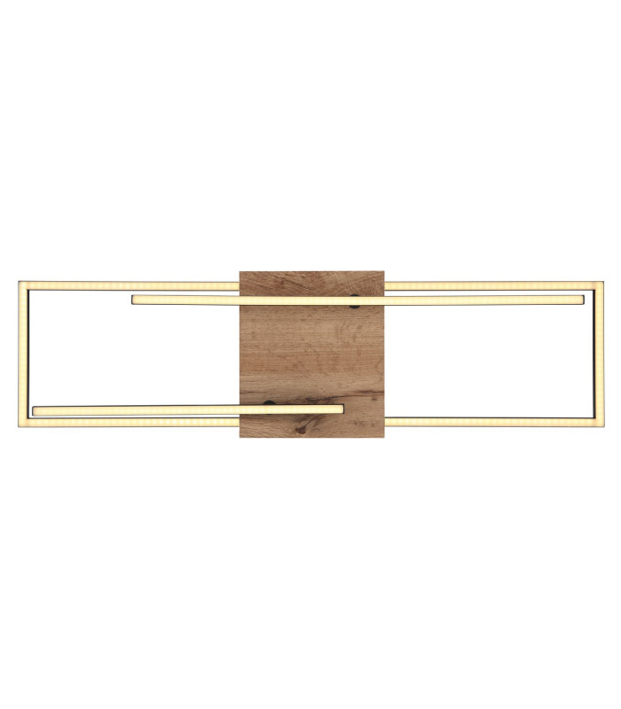 Kendra 80x20cm Integrated LED Semi Flush Ceiling Light Matt Black 2x LED 3000K-4