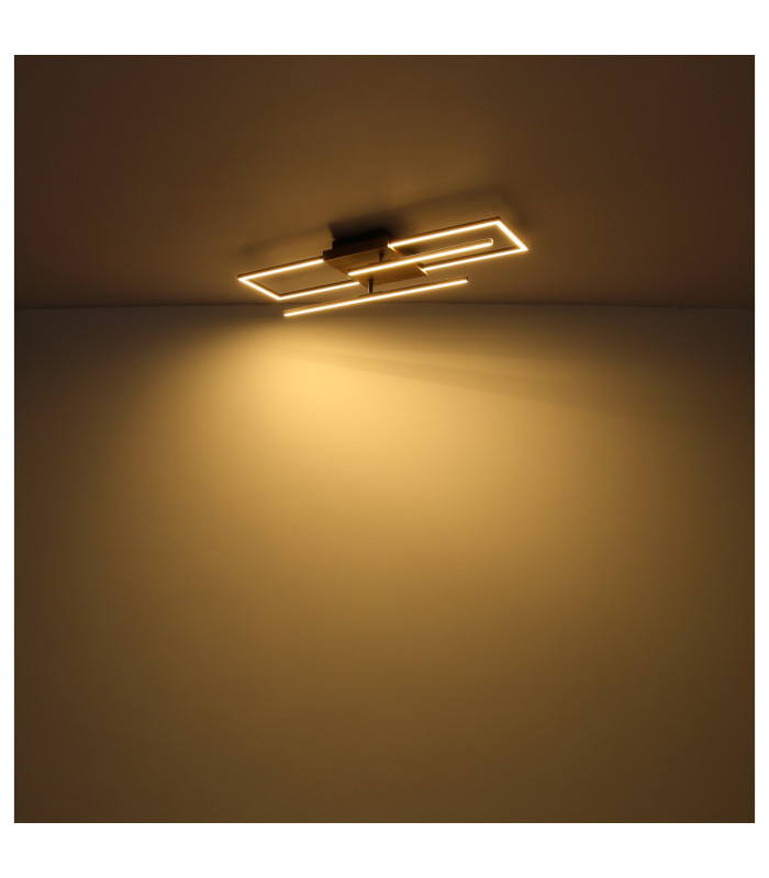 Kendra 80x20cm Integrated LED Semi Flush Ceiling Light Matt Black 2x LED 3000K-7