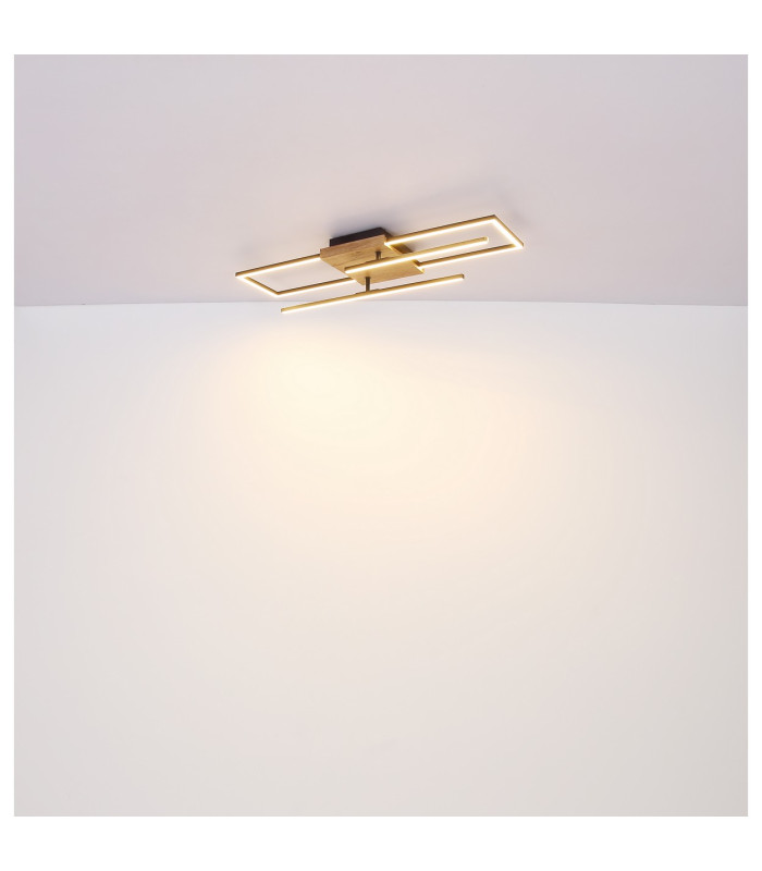 Kendra 80x20cm Integrated LED Semi Flush Ceiling Light Matt Black 2x LED 3000K-8