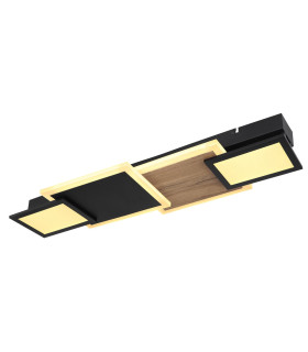 Caroline Integrated LED Semi Flush Ceiling Light Matt Black 4x LED 3000K-1