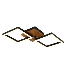 Kerry Integrated LED Semi Flush Ceiling Light Matt Black 3x LED 3000K-1
