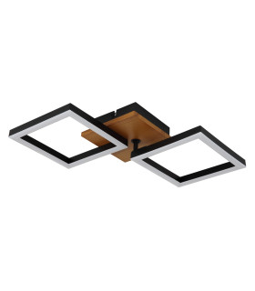 Kerry Integrated LED Semi Flush Ceiling Light Matt Black 3x LED 3000K-2