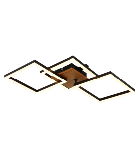 Kerry Integrated LED Semi Flush Ceiling Light Matt Black 3x LED 3000K-1