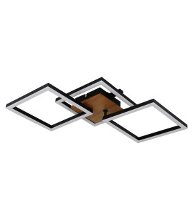 Kerry Integrated LED Semi Flush Ceiling Light Matt Black 3x LED 3000K-2