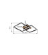 Bossy Twin Square Integrated LED Semi Flush Ceiling Light Matt Black 2x LED 3000K-7