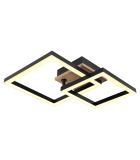 Bard Integrated LED Semi Flush Ceiling Light Matt Black 2x LED 3000K-1