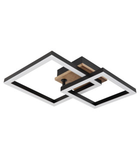 Bard Integrated LED Semi Flush Ceiling Light Matt Black 2x LED 3000K-2