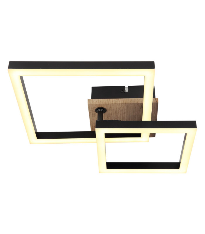 Bard Integrated LED Semi Flush Ceiling Light Matt Black 2x LED 3000K-3