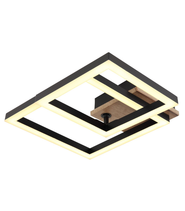 Bard Integrated LED Semi Flush Ceiling Light Matt Black 2x LED 3000K-5