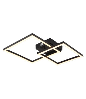 Tyler Integrated LED Semi Flush Ceiling Light Matt Black 2x LED 3000K-1