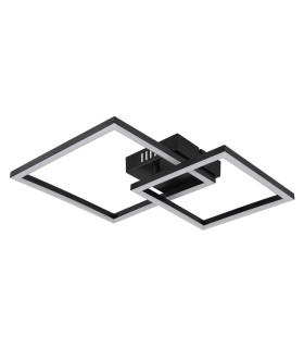 Tyler Integrated LED Semi Flush Ceiling Light Matt Black 2x LED 3000K-2