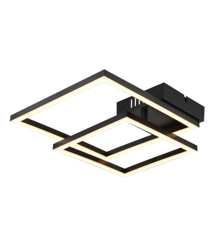 Tyler Integrated LED Semi Flush Ceiling Light Matt Black 2x LED 3000K-5