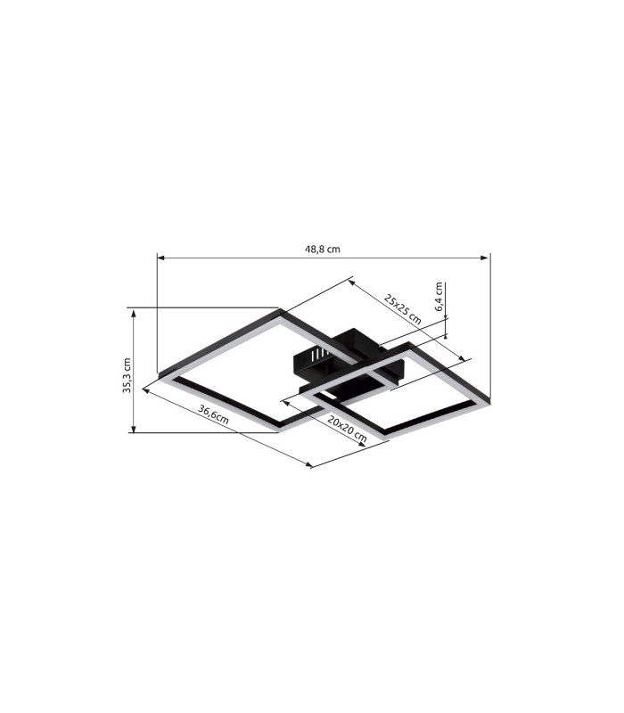 Tyler Integrated LED Semi Flush Ceiling Light Matt Black 2x LED 3000K-11