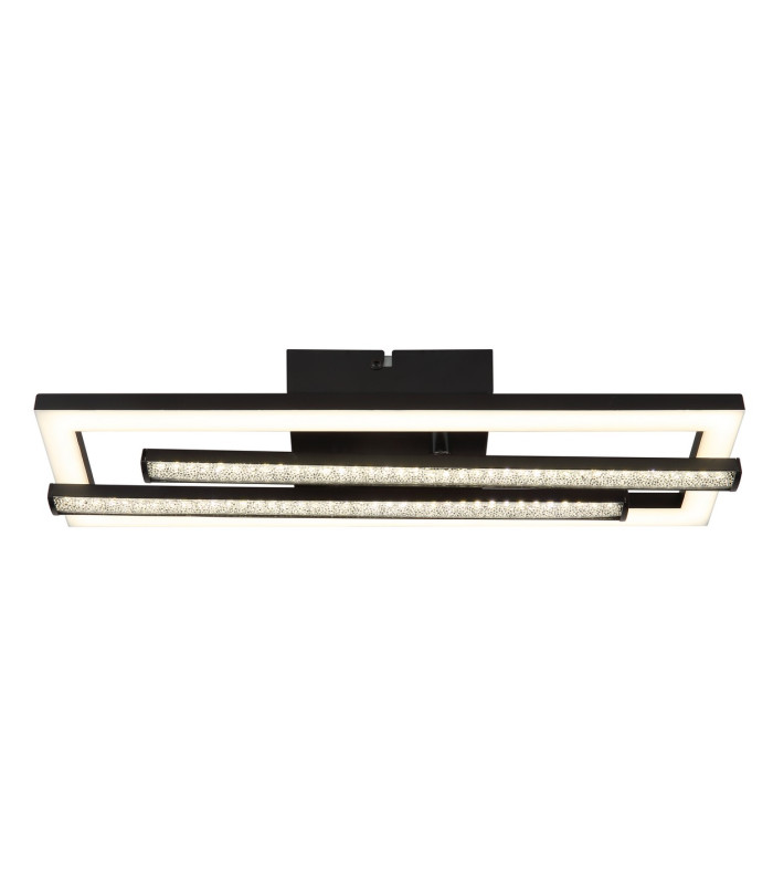 Highway Integrated LED Semi Flush Ceiling Light Matt Black 2x LED 4000K-3