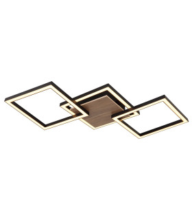 Kaden Integrated LED Semi Flush Ceiling Light Matt Black 3x LED 3000K-1