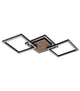 Kaden Integrated LED Semi Flush Ceiling Light Matt Black 3x LED 3000K-2