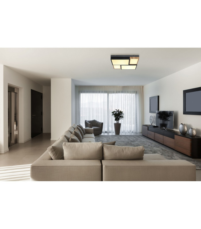 Gundi 60cm Integrated LED Semi Flush Ceiling Light White Matt LED 3000K-7