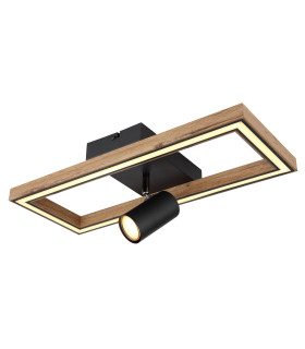 Mandera Integrated LED Semi Flush Ceiling Light Matt Black LED 3000K-1