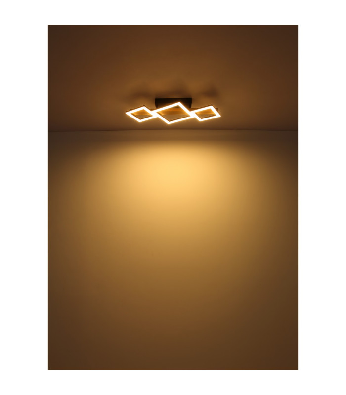 Dustin 2 Square Integrated LED Semi Flush Ceiling Light Matt Black 2x LED 3000K-5