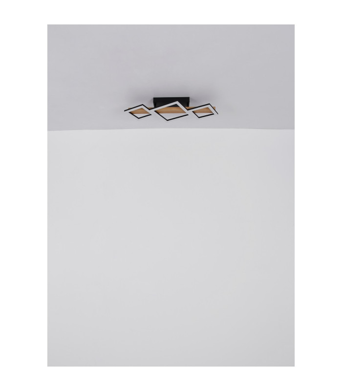 Dustin 2 Square Integrated LED Semi Flush Ceiling Light Matt Black 2x LED 3000K-7