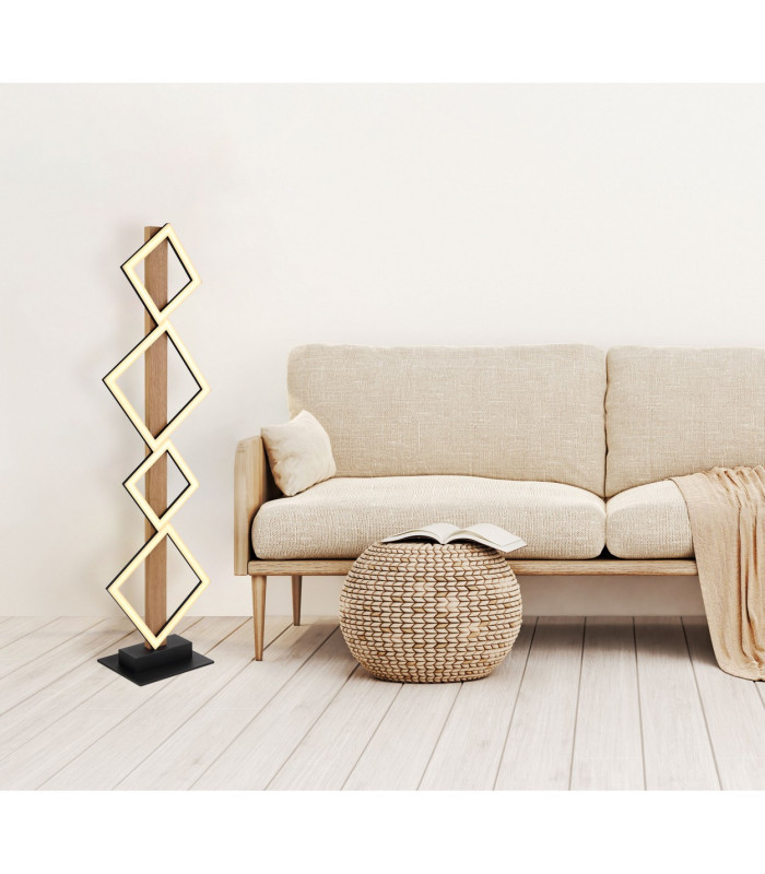 Dustin LED Integrated Floor Lamp Matt Black 4x LED 3000K-8